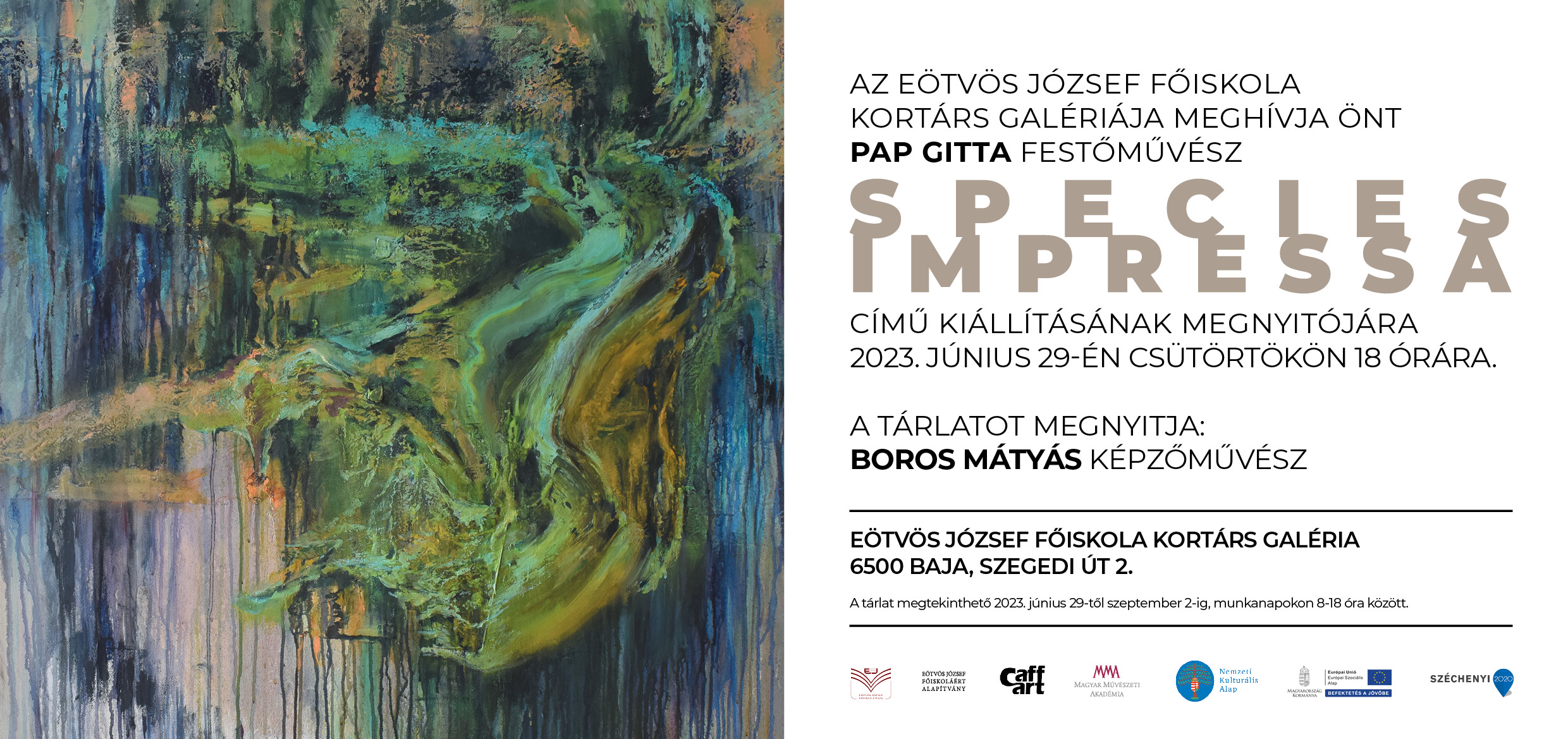 Meghívó Pap Gitta festőművész kiállításának megnyitójára