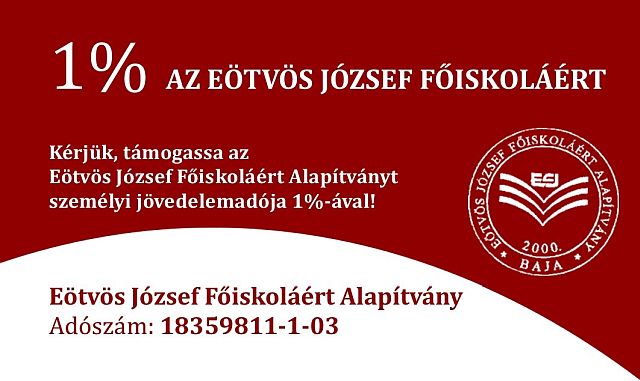 Támogassa az Eötvös József Főiskoláért Alapítványt személyi jövedelemadója 1%-ával!