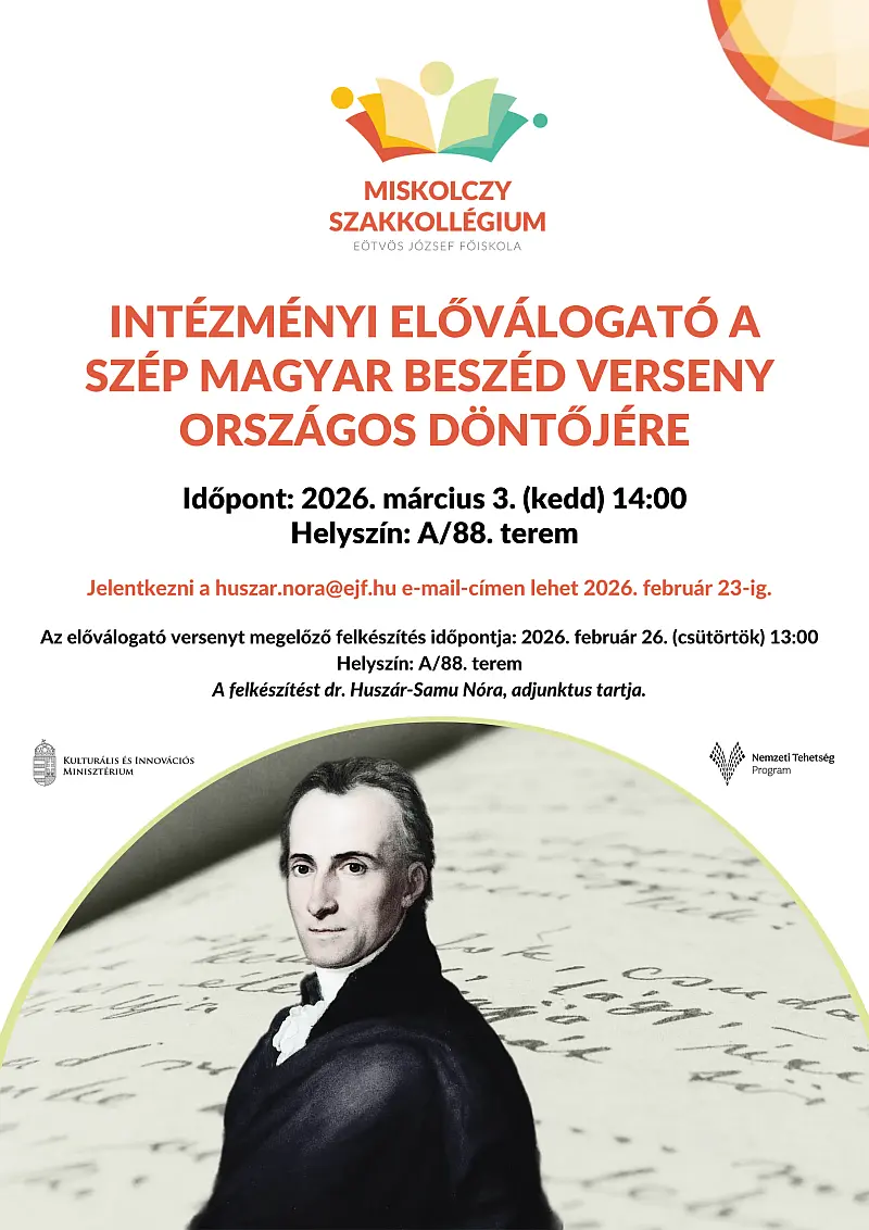 Intézményi előválogató a Szép magyar beszéd verseny országos döntőjére