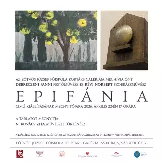 Meghívó Debreczeni Fanni festőművész és Révi Norbert szobrászművész kiállításának megnyitójára