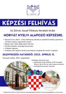Képzési felhívás - HORVÁT NYELVI ALAPOZÓ KÉPZÉS