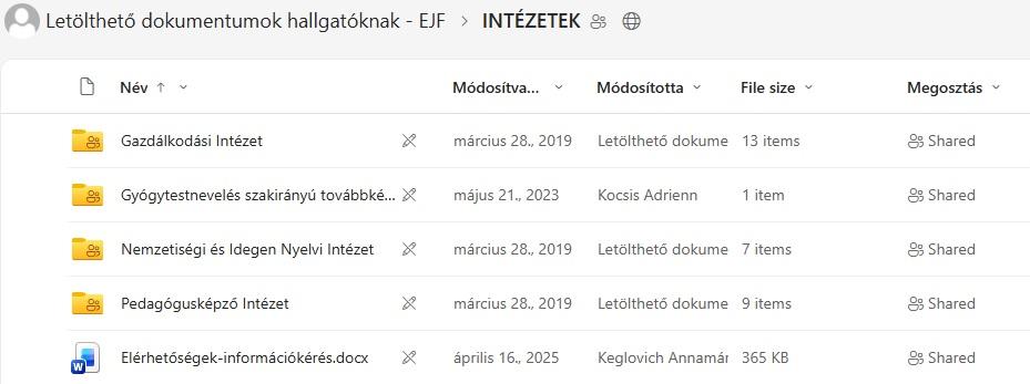 Letölthető dokumentumok