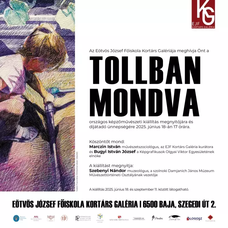Meghívó a Tollban mondva című országos képzőművészeti kiállítás megnyitójára és díjátadó ünnepségére